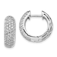 Thumbnail for 14k White Gold Diamond Hinged Hoop Earrings