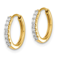 Thumbnail for 14k Diamond Hinged Hoop Earrings