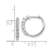 Thumbnail for 14k White Gold Diamond Hinged Hoop Earrings
