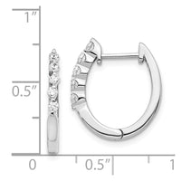 Thumbnail for 14k White Gold Diamond Hinged Hoop Earrings