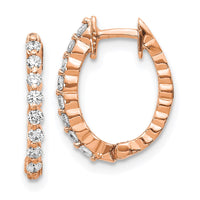 Thumbnail for 14k Rose Oval Hinged Hoop Earring Mountings