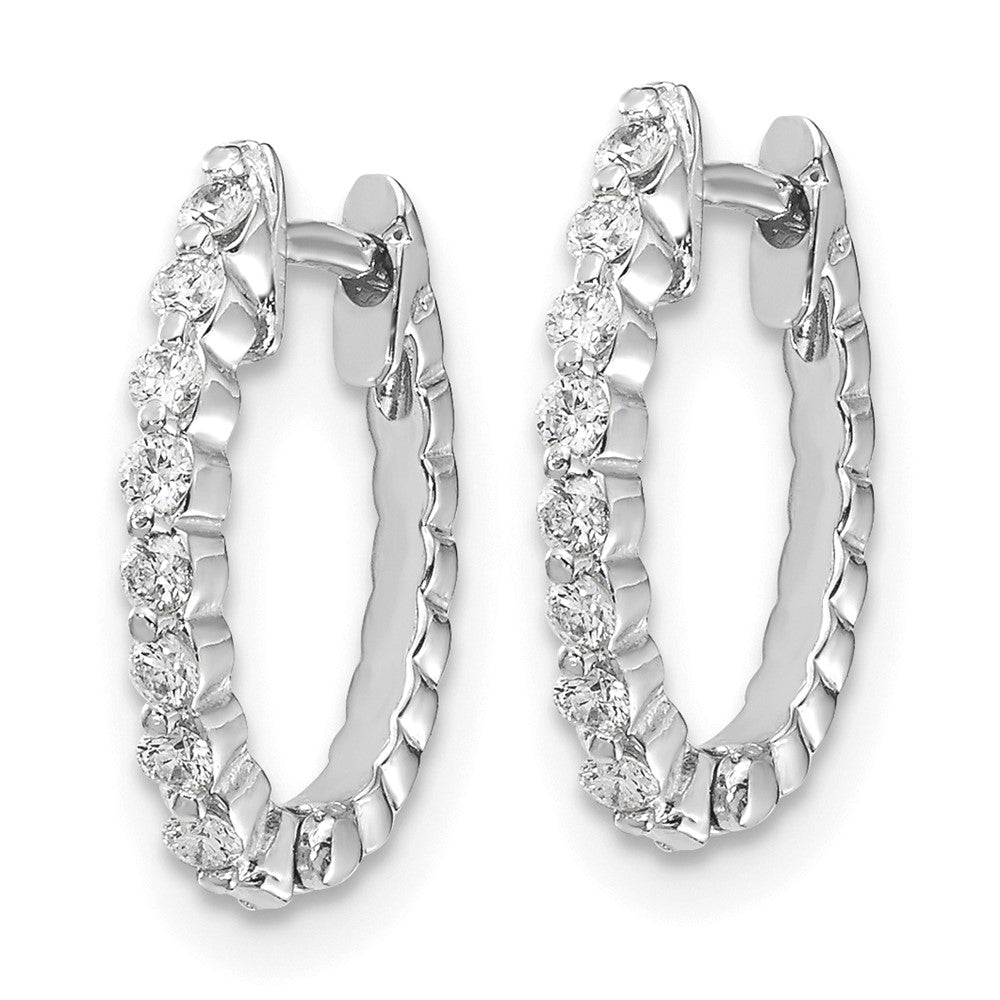 14k Rose Oval Hinged Hoop Earring Mountings