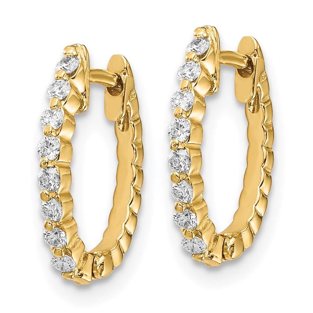 14k Rose Oval Hinged Hoop Earring Mountings