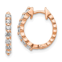 Thumbnail for 14k Rose Oval Hinged Hoop Earring Mountings