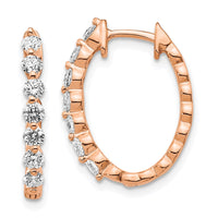 Thumbnail for 14k Rose Oval Hinged Hoop Earring Mountings