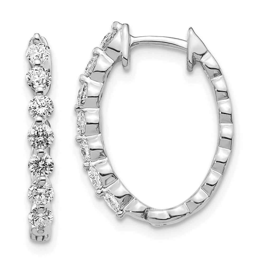 14k Rose Oval Hinged Hoop Earring Mountings