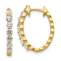Thumbnail for 14k Rose Oval Hinged Hoop Earring Mountings
