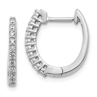 Thumbnail for 14k White Gold Diamond Hinged Hoop Earrings