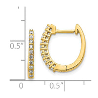 Thumbnail for 14k White Gold Diamond Hinged Hoop Earrings