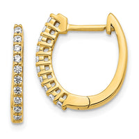 Thumbnail for 14k White Gold Diamond Hinged Hoop Earrings