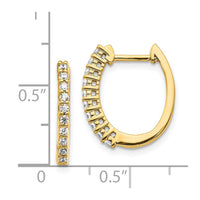 Thumbnail for 14k White Gold Diamond Hinged Hoop Earrings