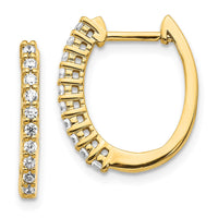Thumbnail for 14k White Gold Diamond Hinged Hoop Earrings
