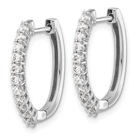Thumbnail for 14k White Gold Diamond Hinged Hoop Earrings