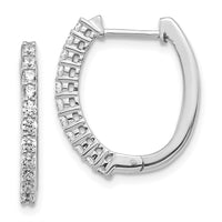 Thumbnail for 14k White Gold Diamond Hinged Hoop Earrings