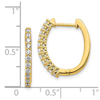 Thumbnail for 14k White Gold Diamond Hinged Hoop Earrings