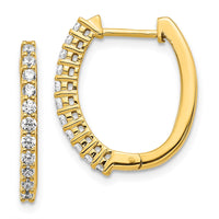 Thumbnail for 14k White Gold Diamond Hinged Hoop Earrings