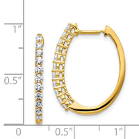 Thumbnail for 14k White Gold Diamond Hinged Hoop Earrings