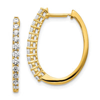 Thumbnail for 14k White Gold Diamond Hinged Hoop Earrings