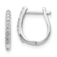 Thumbnail for 14k White Gold Diamond Hinged Hoop Earrings