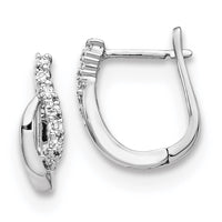Thumbnail for 14k White Gold Diamond Hinged Earrings