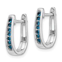 Thumbnail for 14k White Gold Diamond 3mm Hinged Hoop Earrings