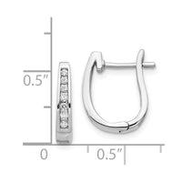 Thumbnail for 14k White Gold Diamond 3mm Hinged Hoop Earrings