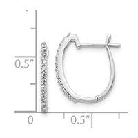 Thumbnail for 14k White Gold Diamond 1.3mm Hinged Hoop Earrings