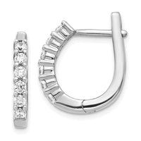 Thumbnail for 14k Diamond Hinged Hoop Earrings