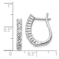 Thumbnail for 14k White Gold Diamond Hinged Hoop Earrings