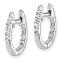 Thumbnail for 14k White Gold In/Out Diamond Hinged Hoop Earrings