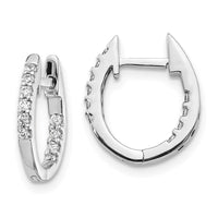 Thumbnail for 14k White Gold In/Out Diamond Hinged Hoop Earrings