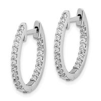 Thumbnail for 14k White Gold In/Out Diamond Hinged Hoop Earrings