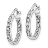 Thumbnail for 14k Diamond In/Out Hoop Earrings