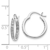 Thumbnail for 14k Diamond In/Out Hoop Earrings