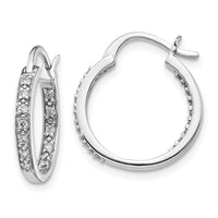 Thumbnail for 14k Diamond In/Out Hoop Earrings