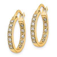 Thumbnail for 14k Diamond In/Out Hoop Earrings