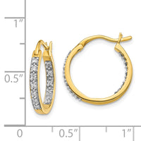 Thumbnail for 14k Diamond In/Out Hoop Earrings
