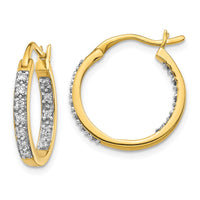 Thumbnail for 14k Diamond In/Out Hoop Earrings