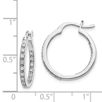 Thumbnail for 14k Diamond In/Out Hoop Earrings