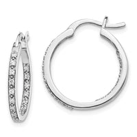 Thumbnail for 14k Diamond In/Out Hoop Earrings