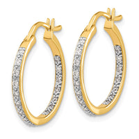 Thumbnail for 14k Diamond In/Out Hoop Earrings