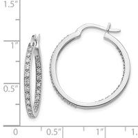 Thumbnail for 14k Diamond In/Out Hoop Earrings