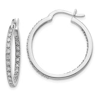 Thumbnail for 14k Diamond In/Out Hoop Earrings