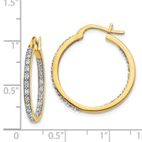 Thumbnail for 14k Diamond In/Out Hoop Earrings