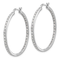 Thumbnail for 14k Diamond In/Out Hoop Earrings