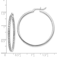 Thumbnail for 14k Diamond In/Out Hoop Earrings