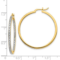 Thumbnail for 14k Diamond In/Out Hoop Earrings