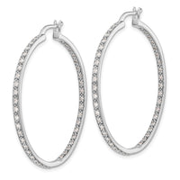 Thumbnail for 14k Diamond In/Out Hoop Earrings