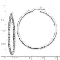 Thumbnail for 14k Diamond In/Out Hoop Earrings