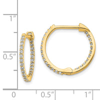 Thumbnail for 14k Diamond In/Out Hinged Hoop Earrings